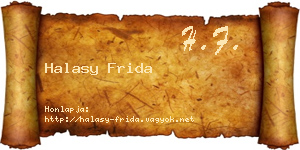 Halasy Frida névjegykártya